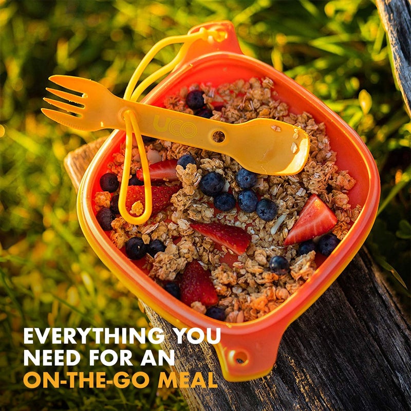 UCO 4-Piece Camping, Backpacking, Outdoor Kitchen Gear Mess Kit with Bowl, Plate and 3-in-1 Spork Utensil Set - Image 4
